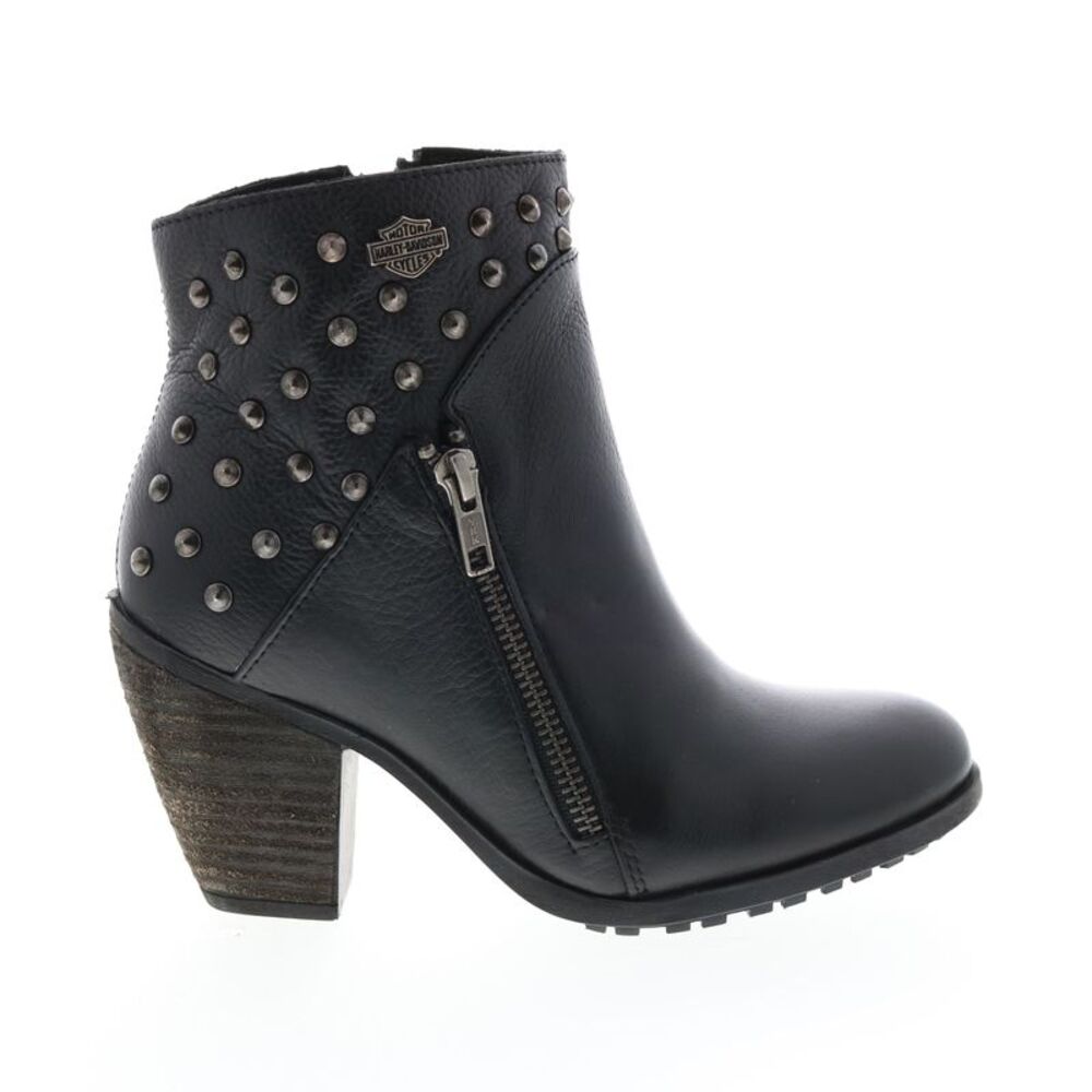 Harley-Davidson Women's Black Studded Leather Ankle Boot